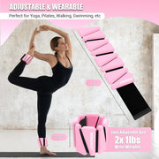 Wrist Ankle Weights Bangles 4lb/2lb for Women, Adjustable Silicone Pilates Weights Bracelet, Heavy Duty Fasteners Wearable Arm & Leg Weights for Yoga, Pilates, Barre, Walking and Gym (Set of 2)