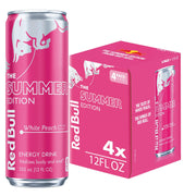 Red Bull Summer Edition Energy Drink, White Peach, 12 fl. oz., Case of 24 cans, with 114mg Caffeine, Taurine & B Vitamins