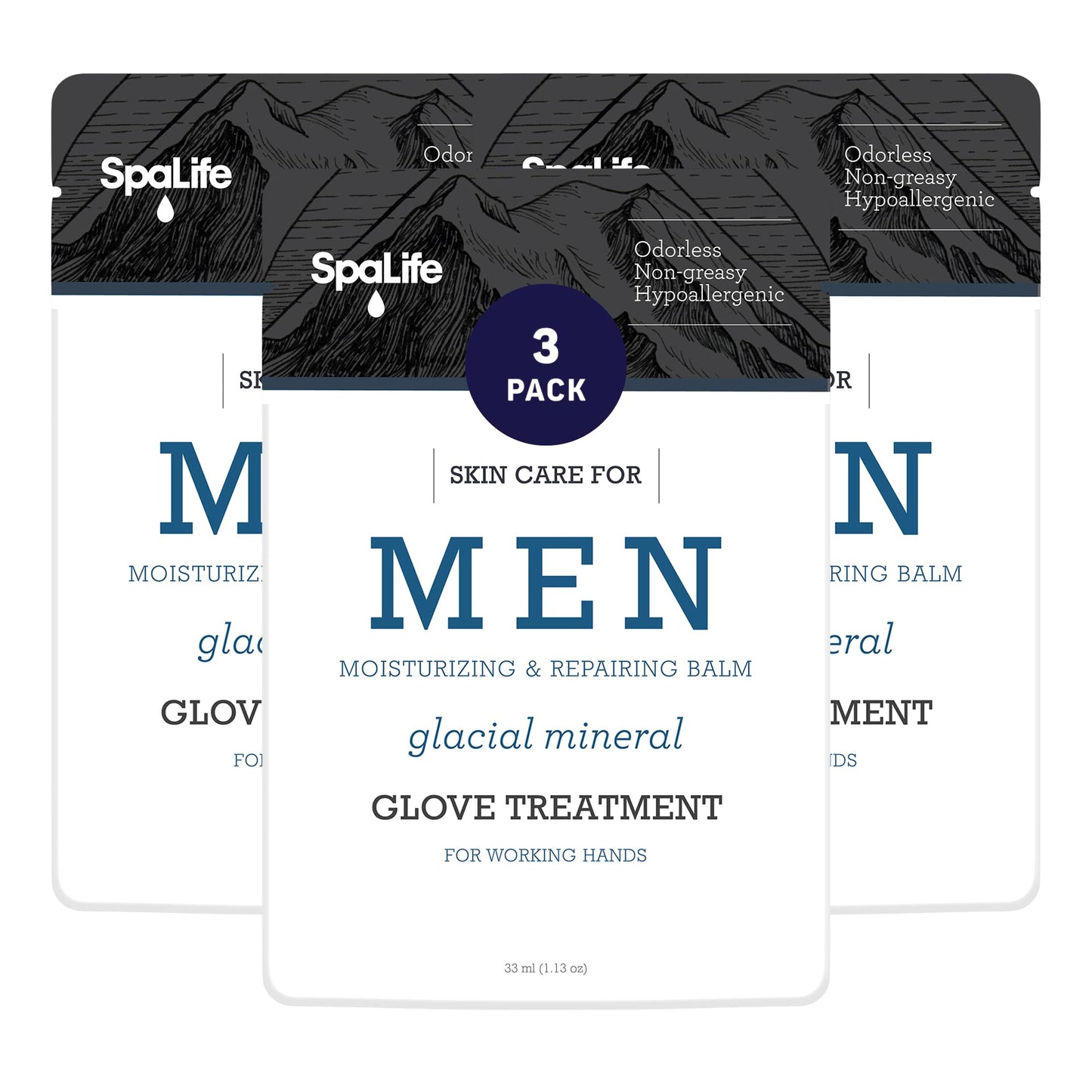 Spa Life Men's Cooling Mint Foot Repair Balm and Moisturizing Socks Set - Revitalizing Hydrating Foot Mask for Soothing Tired, Achy Feet and Softening Dry, Cracked Skin One Size Fits Most- 6 Pairs