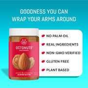Octonuts Dry Roasted Pure Almond Nut Butter 16oz - Pure Creamy Nut Butter - Gluten Free, Vegan, Kosher, Paleo, Non-GMO Nut Butters Single Ingredient