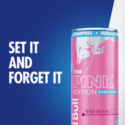 Red Bull Pink Edition Sugar Free Energy Drink, Wild Berries, 8.4 fl. oz., Pack of 8 cans, with 80mg Caffeine, Taurine & B Vitamins