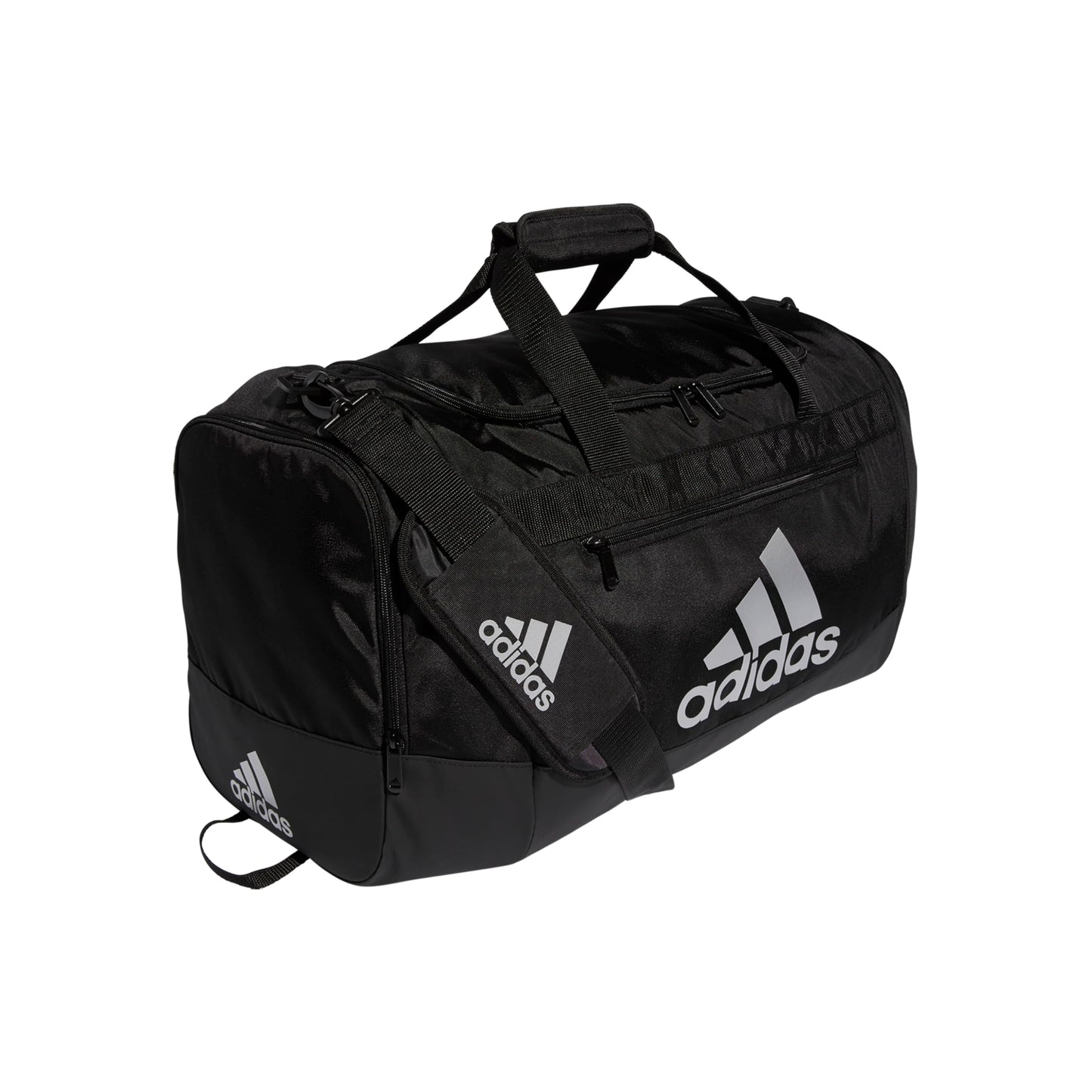 adidas Unisex Defender 4.0 Gym Duffel Bag for Men and Women, Black/White, Small (38L)