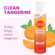 Lume Invisible Spray Deodorant For Women - Whole Body Deodorant Spray - 72 Hr Odor Control - Ozone Friendly, Natural Propellant - Aluminum & Baking Soda Free, Skin Loving - 2 pack (Clean Tangerine)