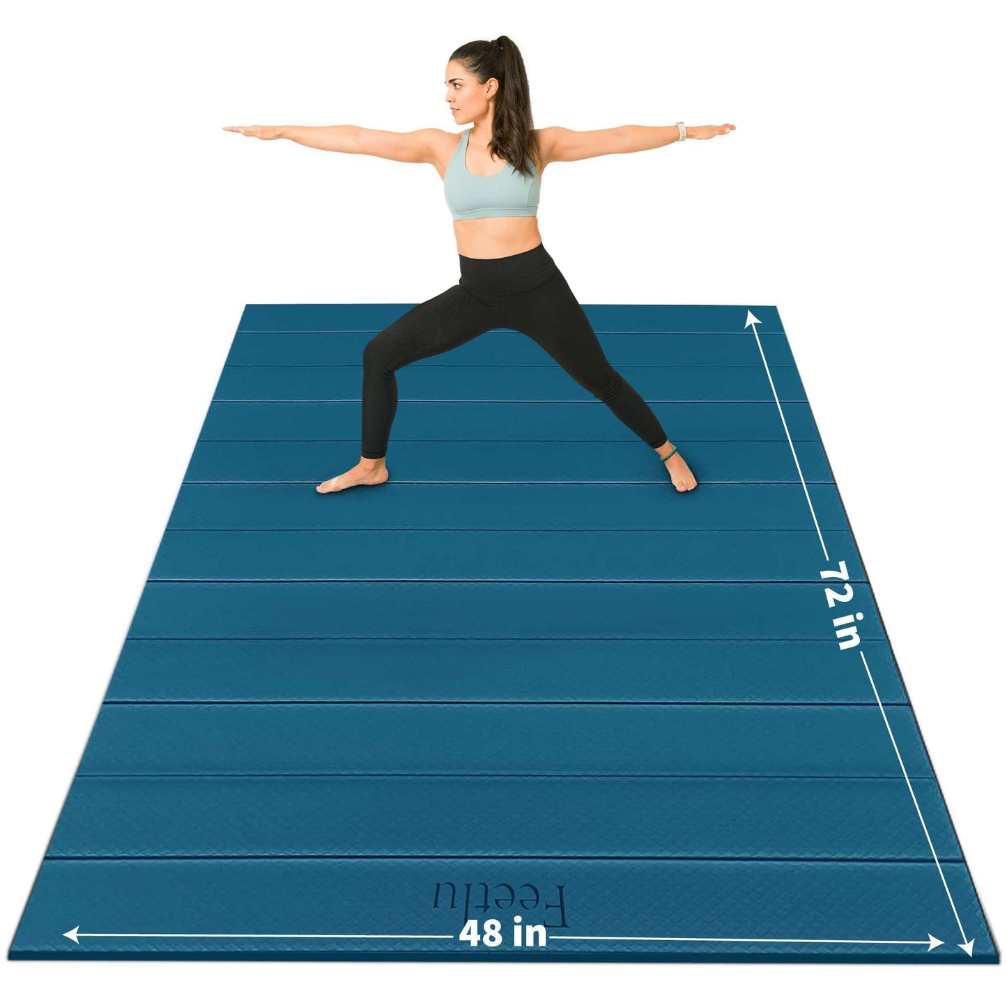 Foldable Wide & Large Yoga Mat – Cushioned, Compact & Easy to Store | 6mm & 8mm Thick | For Home, Gym, Travel, Yoga, Pilates & Floor Exercises