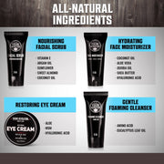 Viking Revolution Mens Facial Skin Care Kit - Includes Rejuvenating Face Moisturizer (5oz) Microdermabrasion Facial Scrub (5oz) Foaming Cleanser (5oz) Eye Cream (1oz)