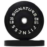 Olympic Barbell 2-Inch Rubber Bumper Plate Weight Set for Strength Training, Multiple Options
