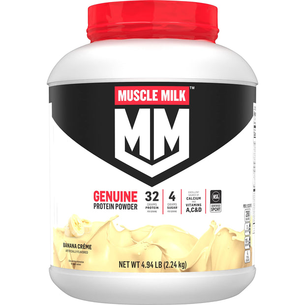 Muscle Milk Genuine Protein Powder, Strawberries 'N Crème, 32g Protein, 4.94 Pound
