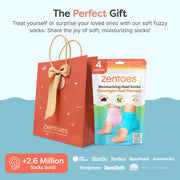 ZenToes Moisturizing Fuzzy Sleep Socks with Vitamin E, Olive Oil and Jojoba Seed Oil to Soften and Hydrate Dry Cracked Heels (Regular, Blue and Pink)