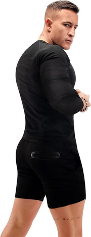 Sauna Shirt for Men Long Sleeve Sauna Suit Heat Trapping Workout Shirts Sweat Enhance Vest for Workout Sports