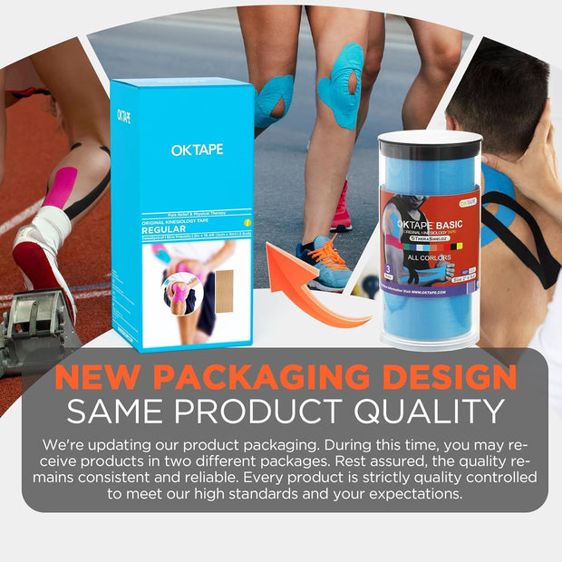 OK TAPE Kinesiology Tape, Regular Original Cotton Elastic Athletic Tape for Support and Recovery, Sports Tape, 2in×16.4ft Uncut Roll - Pink