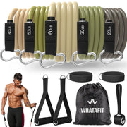 WHATAFIT Resistance Bands, Exercise Bands，Resistance Bands for Working Out, Work Out Bands with Handles for Men and Women Fitness, Strength Training Home Gym Equipment