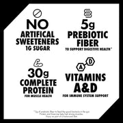 Oikos Protein Shake, Chocolate, 30g High Protein Drinks, Shelf Stable, Ready to Drink, 5g Prebiotic Fiber, 12 fl oz Bottle, 12 Count​