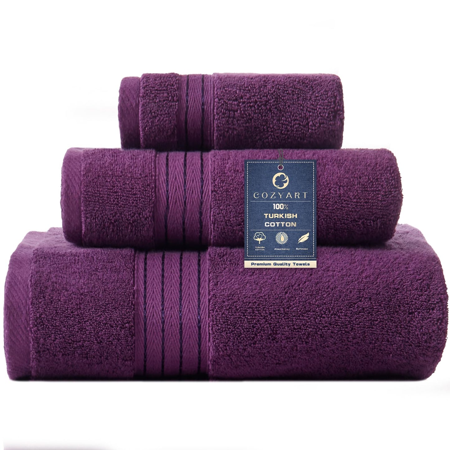 COZYART Burnt Orange Bath Towel Set for Bathroom Turkish Cotton Thick Soft Absorbent Durable 650 GSM Towel Sets of 6, 2 Large Bath Towels, 2 Hand Towels, 2 Washclothes