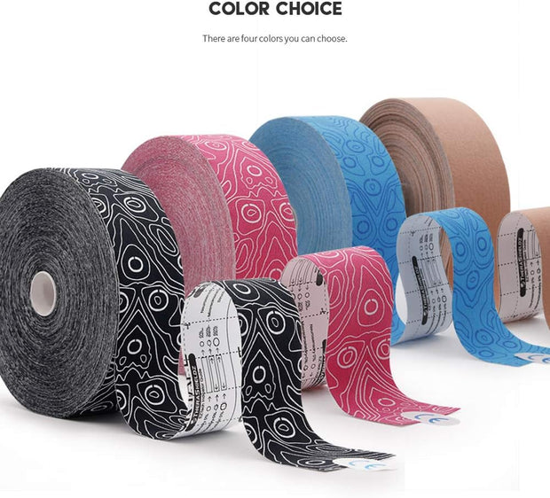 (2in X 103 Feet) OK TAPE PRO Bulk Kinesiology Tape, Original Elastic Latex Free Kinesiology Therapeutic Tape, Free Cut Printed