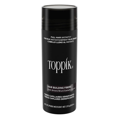 Toppik Hair Building Fibers, Dark Brown, 27.5g, Fill In Fine or Thinning Hair, Instantly Thicker, Fuller Looking Hair, 9 Shades for Men and Women , 0.97 Oz (Pack of 1)
