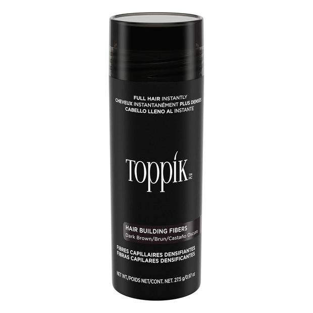 Toppik Hair Building Fibers, Dark Brown, 27.5g, Fill In Fine or Thinning Hair, Instantly Thicker, Fuller Looking Hair, 9 Shades for Men and Women , 0.97 Oz (Pack of 1)