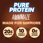 Pure Protein AMMMAZE Blackout Cake Protein Bars, 12 Count – 20g Protein, 3g Fiber, No Added Sugar – Chocolate Meal Replacement - On the Go Snacks