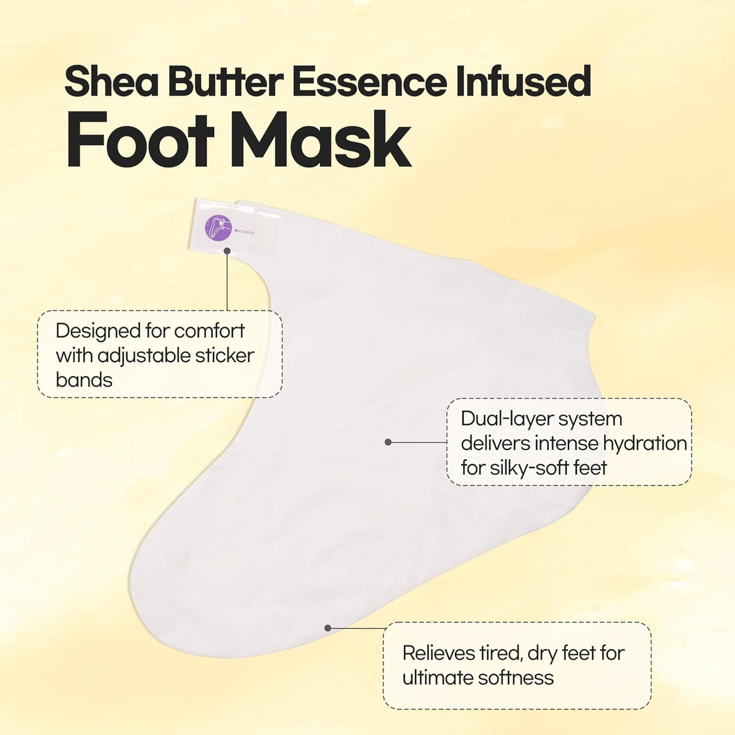 Epielle Hydrating Foot Masks 6 Pairs, Deep Moisturizing Socks for Dry Feet & Cracked Heels, Relieve and Soften with Shea Butter & Jojoba Oil, Korean Skin Care, Spa Set, Self Care Gifts for Women