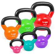 Yes4All Kettlebell Set Vinyl Coated Weights Combo for Full Body Workout Equipment Push up, Grip Strength Training, Dumbbell Weights Exercises