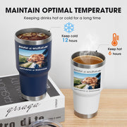 Personalized Custom Tumbler Print in USA 48 Pcs Double Wall Insulated Tumbler 32oz Stainless Steel Coffee Cup with Lid & Straw