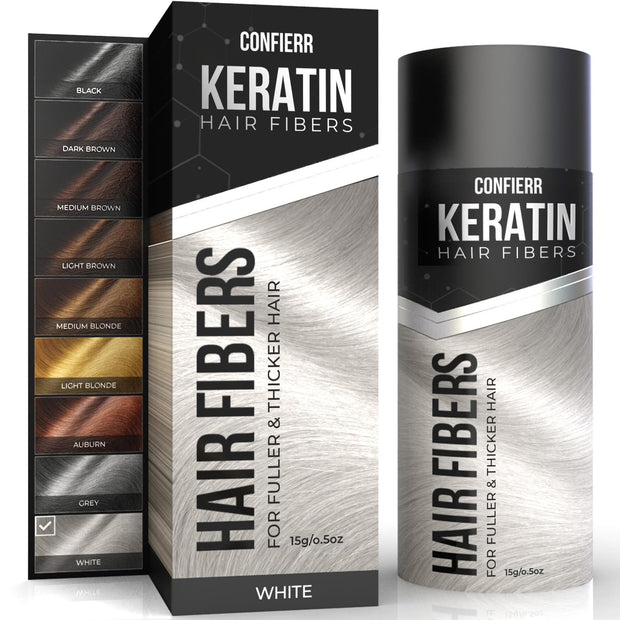 Keratin Hair Fibers for Men & Women - Fill In Fine or Thinning Hair, Instantly Thicker, Fuller Looking Hair (Black, 15g)