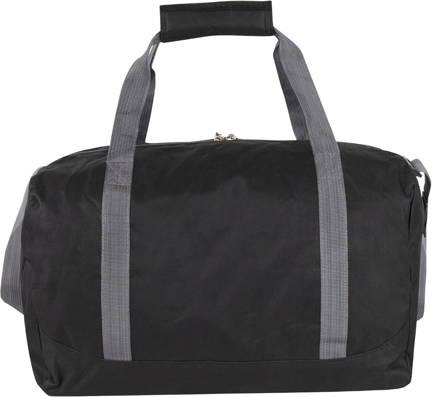 30 Liter, 17 Inch Canvas Duffle Bags for Men and Women – Travel Weekender Overnight Carry-On Shoulder Duffel Tote Bags (Black)