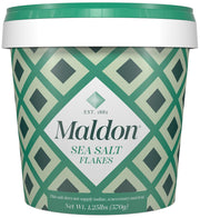 Maldon Salt, Sea Salt Flakes, 20 oz (570 g), Resealable Tub, Kosher, Natural, Handcrafted, Gourmet, Pyramid Crystals