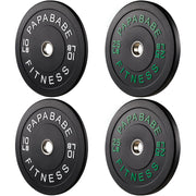 Papababe Weight Plates, 2-Inch Weights Plates Set, Floor Protective Rubber Weight Plates, 10-600lbs Bumper Plates for Barbell Strength Training & Weightlifting (Single/Pair/Full Set)