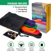 Resistance Bands, Pull Up Assist Bands - Workout Bands, Eexercise Bands, Long Resistance Bands Set for Working Out, Fitness, Training, Physical Therapy for Men Women