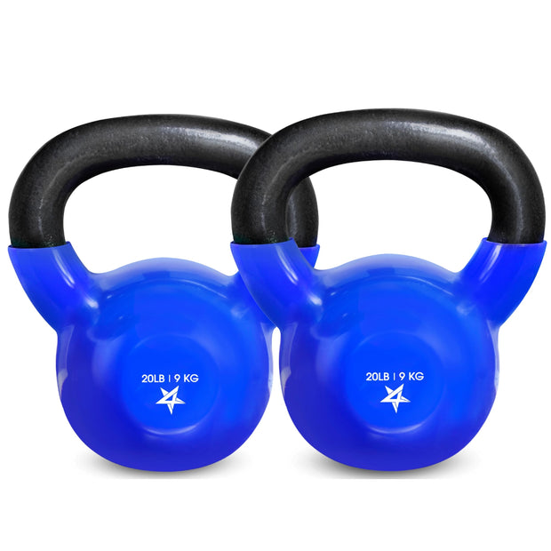 Yes4All 5-100 LB Kettlebells Vinyl Coated Cast Iron for Dumbbell Weights Exercises, Gym, Fitness, Full Body Workout Equipment Push up, Grip and Strength Training