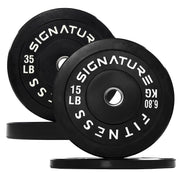 Olympic Barbell 2-Inch Rubber Bumper Plate Weight Set for Strength Training, Multiple Options