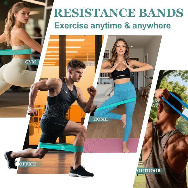 Resistance Bands Set – 5-Level Exercise Bands for Physical Therapy/Yoga/Pilates/Strength Training/Home Fitness Loop Bands with Portable Storage Bag