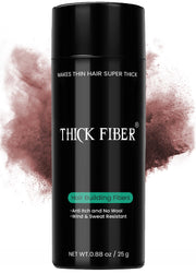 THICK FIBER Hair Fibers for Thinning Hair & Bald spots (BLACK) - 25g Bottle - Conceals Hair Loss in Seconds - Hair Powder for Women & Men
