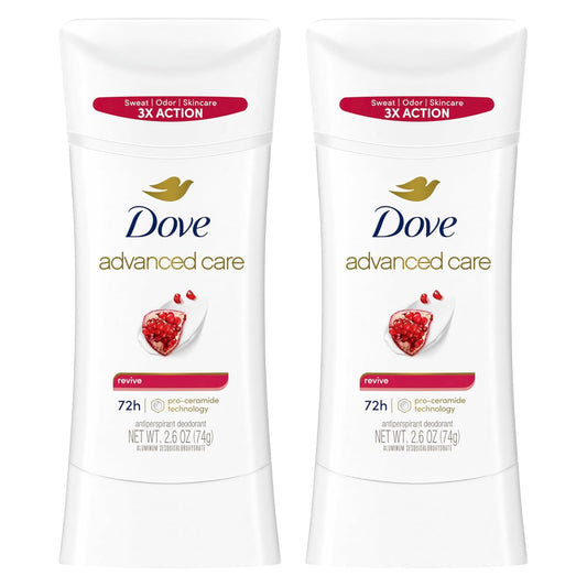 Dove Advanced Care Antiperspirant Deodorant for Women Twin Pack Revive 72 hour sweat and odor protection 2.6 oz
