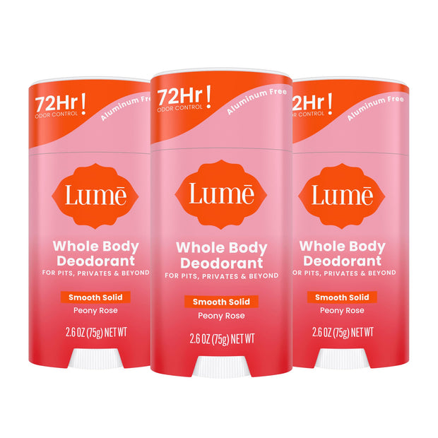 Lume Whole Body Deodorant - Smooth Solid Stick - 72 Hour Odor Control - Aluminum Free, Baking Soda Free and Skin Safe - 2.6 Ounce (Pack of 2) (Soft Powder)
