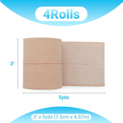 OK TAPE Elastic Adhesive Tape Bandage Tape Wrap - 4 Rolls, Flexible Stretch Bandages for Sports Ankle, Knee and Wrist Sprains (Beige,2 Inch Wide)