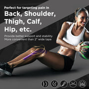 OK TAPE Extra Wide Kinesiology Tape, Precut K Tape Strips, Elastic Physical Therapy Athletic Tape for Pain Relief & Joint Support | Back, Shoulder, Knee (4" x 10" - 10Pcs) Beige