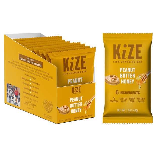KiZE Energy Bars - Chocolate Chip Cookie - Almond-Butter-Based, Gluten Free, Dairy Free, Non-GMO, and High Protein Meal Replacement Energy Bars, Clean and Simple Food Ingredients - 10g High Protein Snacks, (10 Count)