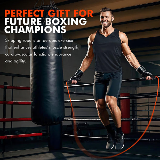 KUTIZE Jump Rope, Weighted Jump Rope for Men Women, Adjustable 1lb Heavy Skipping Ropes, Suitable for Boxing, Cardio, Home Fitness, Training Muscle, Home Gym Workout Equipment for Full Body Exercise