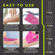 OK TAPE PRO Kinesiology Tape Uncut Roll, Elastic Physical Therapy Athletic Tape for Pain Relief, Muscle Support, Kinetic Tape, Water Resistant, 2in X 16.4ft -Black Gray 2 Rolls