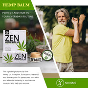 ZEN Hemp Balm for Relief, Hemp Oil Extract for Joints, Back, Neck and Elbows, Hemp Infused Topical Cream - 0.7 oz (Pack of 1)