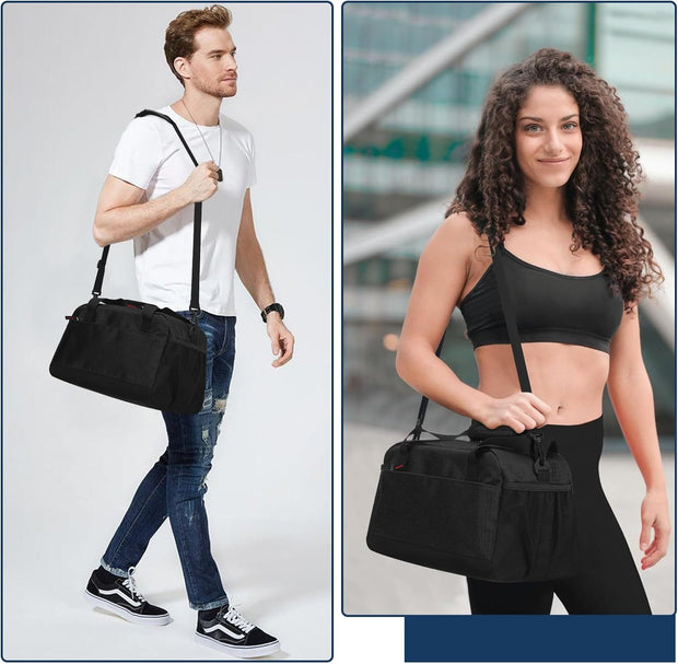 Small Gym Bag with Wet Pocket - 14 inch Mini Duffle Bag for Men & Women Lightweight Carry On Bag for Travel Sport - Black