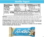 NuGo Protein Bar, Vanilla Yogurt, 11g Protein, 170 Calories, Gluten Free, 1.76 Ounce each, 15 Count (Pack of 1)