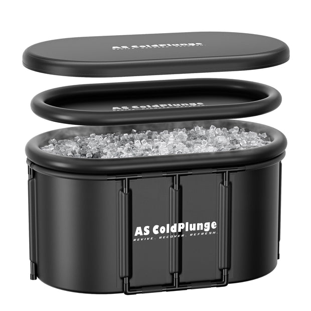 Upgraded XXL Oval Ice Bath Tub for Cold Plunge, 148Gal Inflatable Ice Pod with Insulated Lid, Sturdy Frame, Chiller Compatible, Portable Cold Plunge Tub for Recovery Indoor & Outdoor