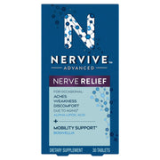Nervive Advanced Nerve Relief + Mobility, with Alpha Lipoic Acid to Help Reduce Nerve Aches, Weakness, & Discomfort*† and Boswellia to Promote Mobility*, Vitamins B12,B6,B1, 30 Tablets