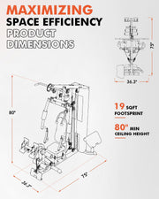 Mikolo Home Gym, Workout Station with 150LBS Weight Stack, Multifunctional Home Gym Equipment, Exercise Equipment for Full Body Strength Training