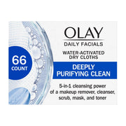 Olay Daily Deeply Clean 2-in-1 Water Activated Cleansing Face Cloths 33ct (Pack of 4)
