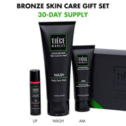 Tiege Hanley Mens Skin Care Gift Box Set, Bronze - Men's Skincare Set Includes Face Wash, Facial Moisturizer with SPF 20 Sunscreen & Moisturizing Lip Balm