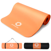 1/2-Inch Extra Thick NBR Yoga Mat with Enhanced Stability - Textured Design, Lightweight Mat with Carrying Strap & Case for Yoga, Pilates, Gym & Home Use (Multiple Colors)