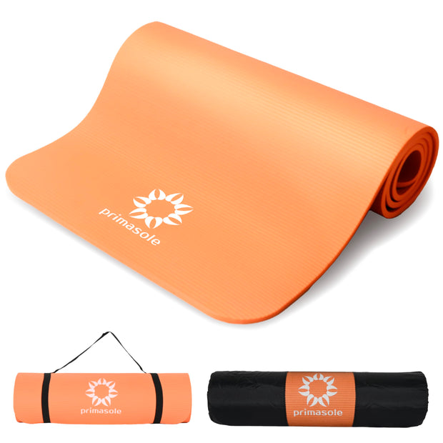 1/2-Inch Extra Thick NBR Yoga Mat with Enhanced Stability - Textured Design, Lightweight Mat with Carrying Strap & Case for Yoga, Pilates, Gym & Home Use (Multiple Colors)